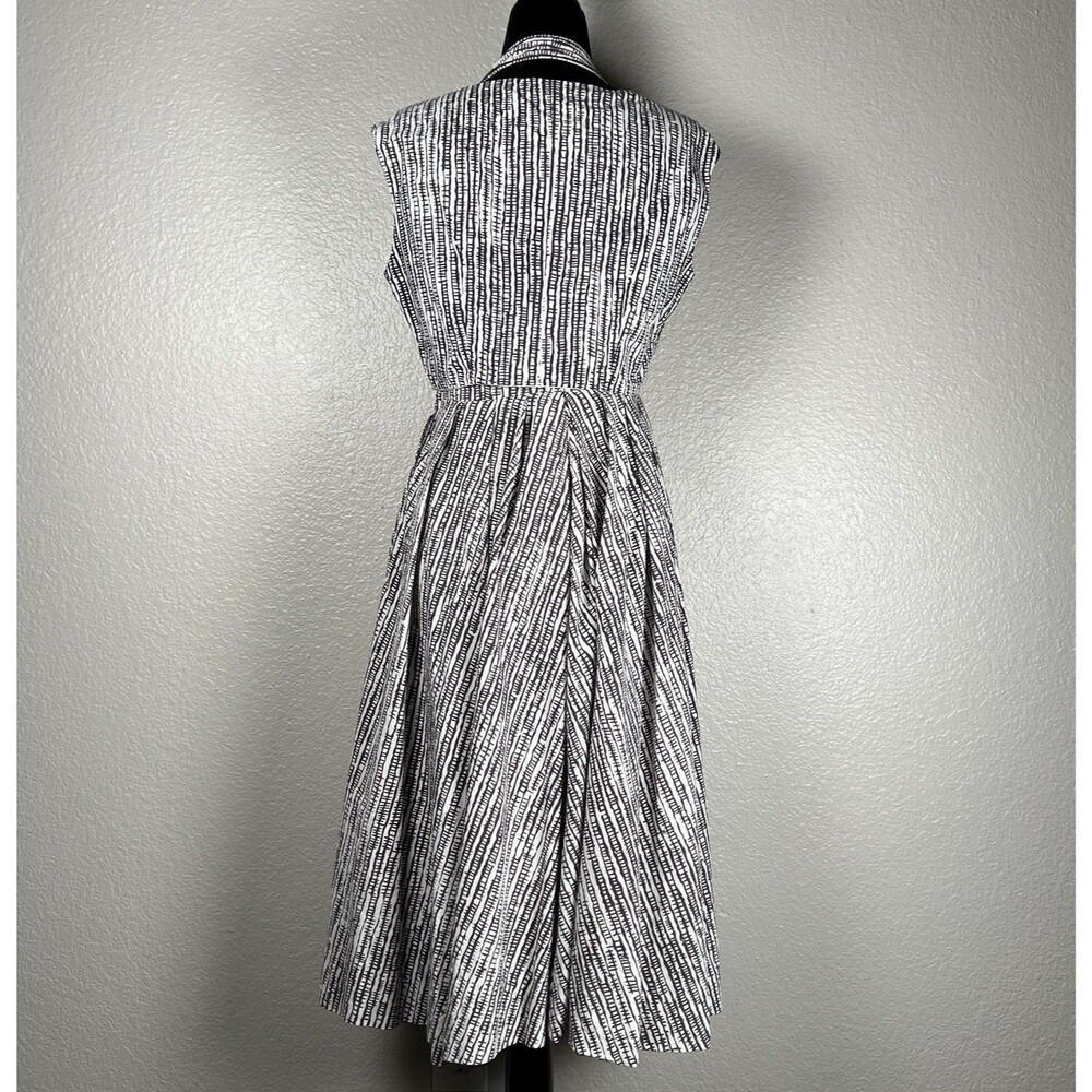 Vintage 1950s Sz 2P Black & White Full Skirt Halter Party Dress Rockabilly+Vest - Picture 8 of 12